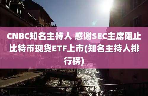 CNBC知名主持人 感谢SEC主席阻止比特币现货ETF上市(知名主持人排行榜)