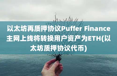 以太坊再质押协议Puffer Finance主网上线将转换用户资产为ETH(以太坊质押协议代币)