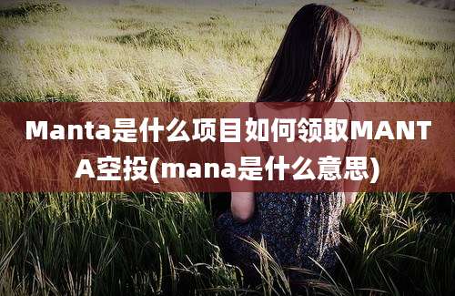 Manta是什么项目如何领取MANTA空投(mana是什么意思)