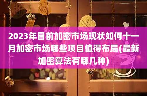 2023年目前加密市场现状如何十一月加密市场哪些项目值得布局(最新加密算法有哪几种)