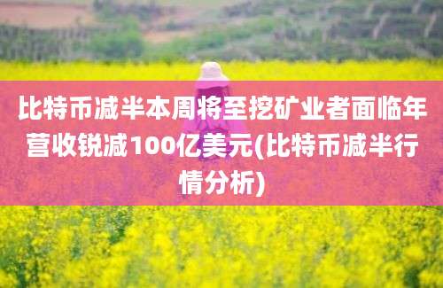 比特币减半本周将至挖矿业者面临年营收锐减100亿美元(比特币减半行情分析)