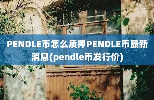 PENDLE币怎么质押PENDLE币最新消息(pendle币发行价)