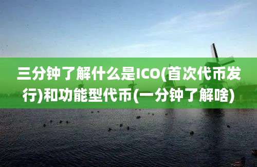 三分钟了解什么是ICO(首次代币发行)和功能型代币(一分钟了解啥)