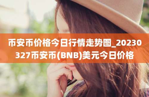 币安币价格今日行情走势图_20230327币安币(BNB)美元今日价格