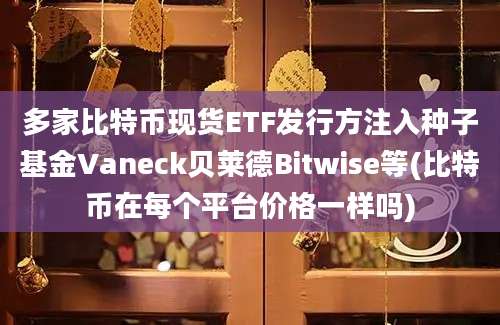 多家比特币现货ETF发行方注入种子基金Vaneck贝莱德Bitwise等(比特币在每个平台价格一样吗)