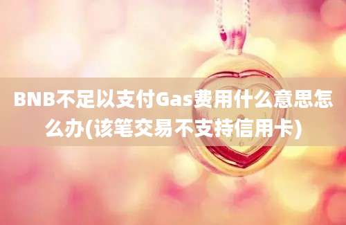 BNB不足以支付Gas费用什么意思怎么办(该笔交易不支持信用卡)