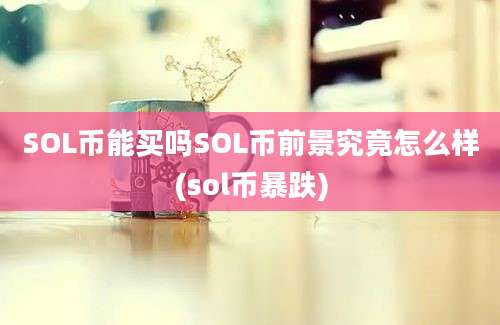 SOL币能买吗SOL币前景究竟怎么样(sol币暴跌)