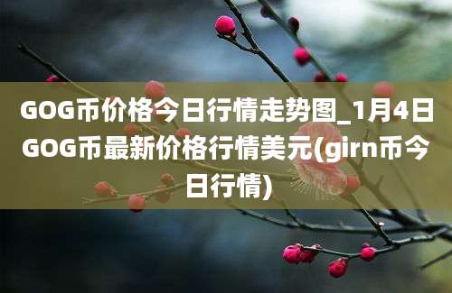 GOG币价格今日行情走势图_1月4日GOG币最新价格行情美元(girn币今日行情)