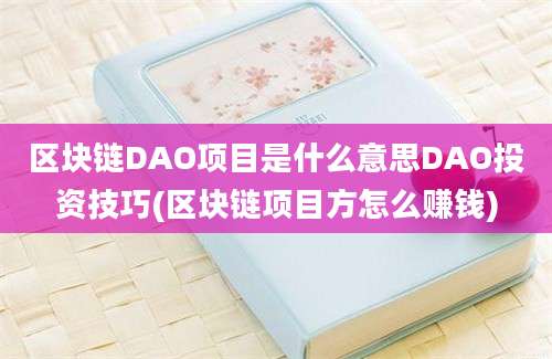 区块链DAO项目是什么意思DAO投资技巧(区块链项目方怎么赚钱)