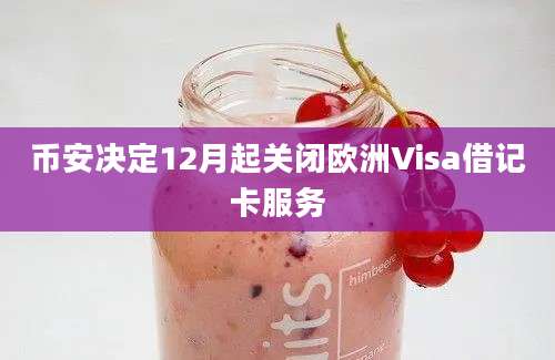 币安决定12月起关闭欧洲Visa借记卡服务