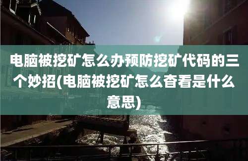 电脑被挖矿怎么办预防挖矿代码的三个妙招(电脑被挖矿怎么杳看是什么意思)