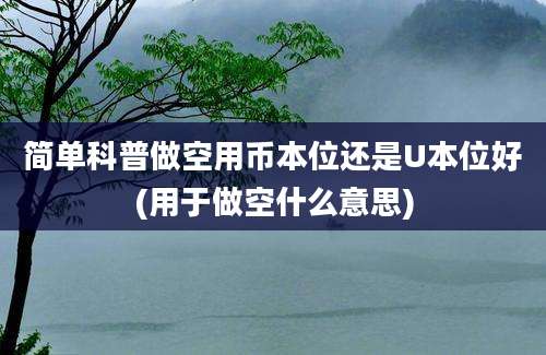 简单科普做空用币本位还是U本位好(用于做空什么意思)