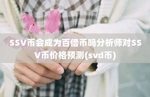 SSV币会成为百倍币吗分析师对SSV币价格预测(svd币)