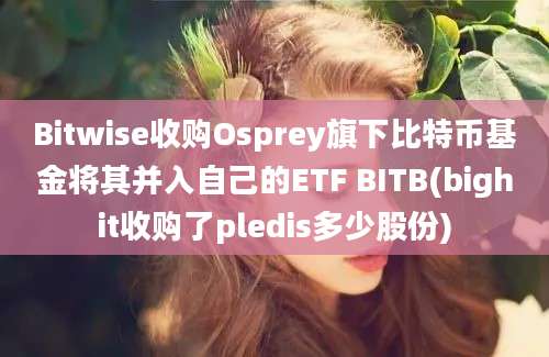 Bitwise收购Osprey旗下比特币基金将其并入自己的ETF BITB(bighit收购了pledis多少股份)