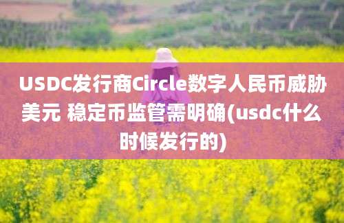 USDC发行商Circle数字人民币威胁美元 稳定币监管需明确(usdc什么时候发行的)