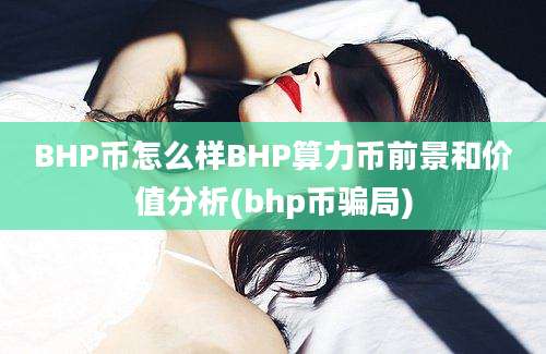 BHP币怎么样BHP算力币前景和价值分析(bhp币骗局)