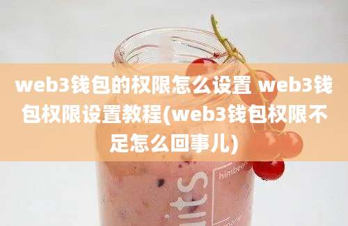 web3钱包的权限怎么设置 web3钱包权限设置教程(web3钱包权限不足怎么回事儿)