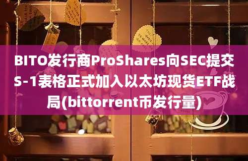 BITO发行商ProShares向SEC提交S-1表格正式加入以太坊现货ETF战局(bittorrent币发行量)