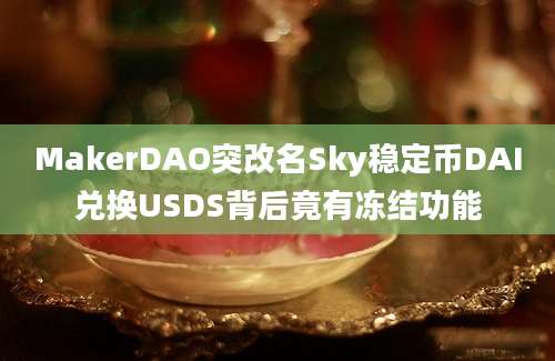 MakerDAO突改名Sky稳定币DAI兑换USDS背后竟有冻结功能