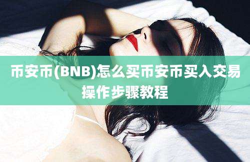 币安币(BNB)怎么买币安币买入交易操作步骤教程