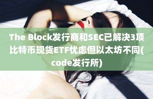 The Block发行商和SEC已解决3项比特币现货ETF忧虑但以太坊不同(code发行所)