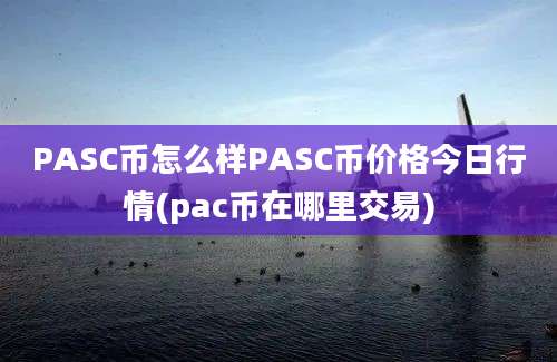 PASC币怎么样PASC币价格今日行情(pac币在哪里交易)