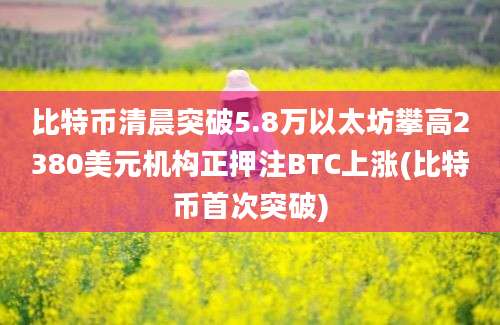 比特币清晨突破5.8万以太坊攀高2380美元机构正押注BTC上涨(比特币首次突破)