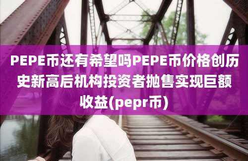 PEPE币还有希望吗PEPE币价格创历史新高后机构投资者抛售实现巨额收益(pepr币)