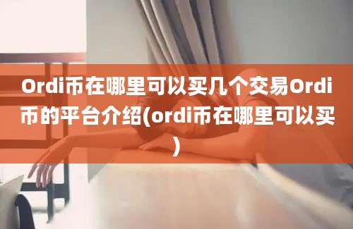 Ordi币在哪里可以买几个交易Ordi币的平台介绍(ordi币在哪里可以买)