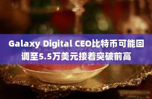 Galaxy Digital CEO比特币可能回调至5.5万美元接着突破前高