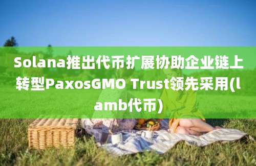 Solana推出代币扩展协助企业链上转型PaxosGMO Trust领先采用(lamb代币)