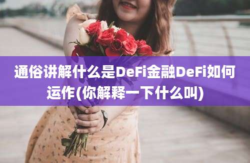 通俗讲解什么是DeFi金融DeFi如何运作(你解释一下什么叫)