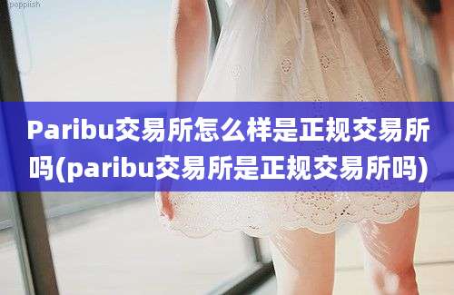 Paribu交易所怎么样是正规交易所吗(paribu交易所是正规交易所吗)