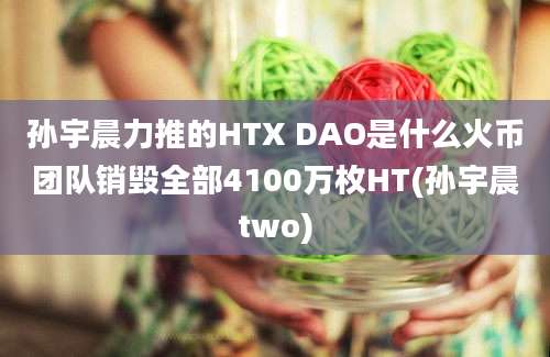 孙宇晨力推的HTX DAO是什么火币团队销毁全部4100万枚HT(孙宇晨two)