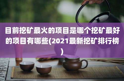 目前挖矿最火的项目是哪个挖矿最好的项目有哪些(2021最新挖矿排行榜)