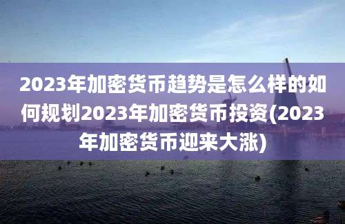 2023年加密货币趋势是怎么样的如何规划2023年加密货币投资(2023年加密货币迎来大涨)