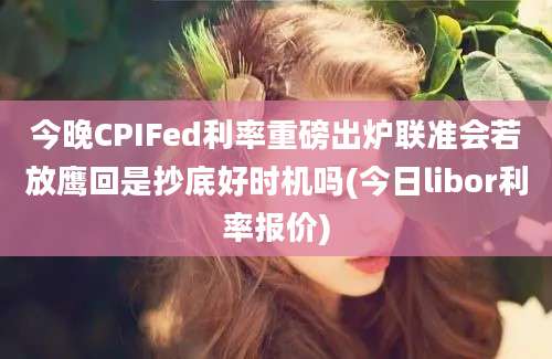 今晚CPIFed利率重磅出炉联准会若放鹰回是抄底好时机吗(今日libor利率报价)