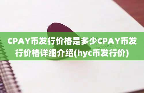 CPAY币发行价格是多少CPAY币发行价格详细介绍(hyc币发行价)