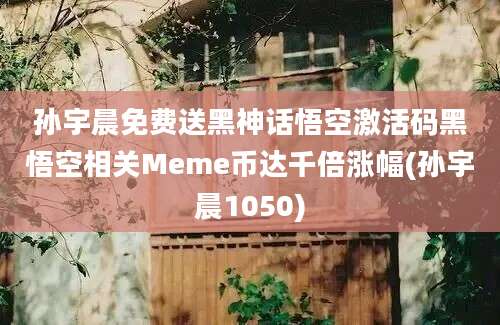 孙宇晨免费送黑神话悟空激活码黑悟空相关Meme币达千倍涨幅(孙宇晨1050)