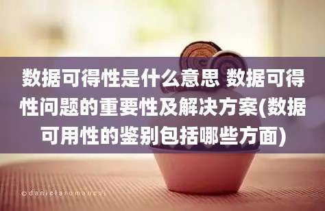 数据可得性是什么意思 数据可得性问题的重要性及解决方案(数据可用性的鉴别包括哪些方面)