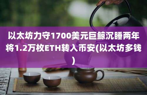 以太坊力守1700美元巨鲸沉睡两年将1.2万枚ETH转入币安(以太坊多钱)