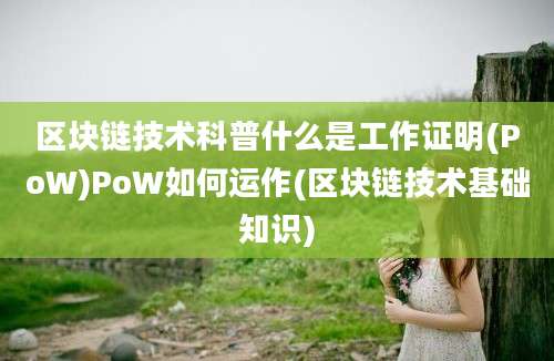 区块链技术科普什么是工作证明(PoW)PoW如何运作(区块链技术基础知识)