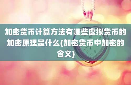 加密货币计算方法有哪些虚拟货币的加密原理是什么(加密货币中加密的含义)