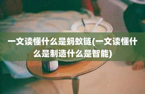 一文读懂什么是蚂蚁链(一文读懂什么是制造什么是智能)