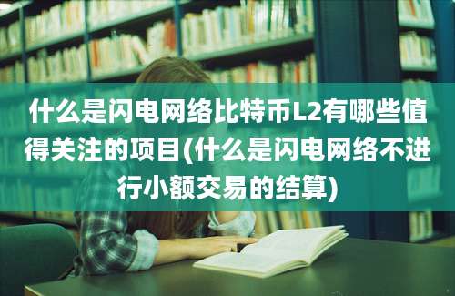 什么是闪电网络比特币L2有哪些值得关注的项目(什么是闪电网络不进行小额交易的结算)