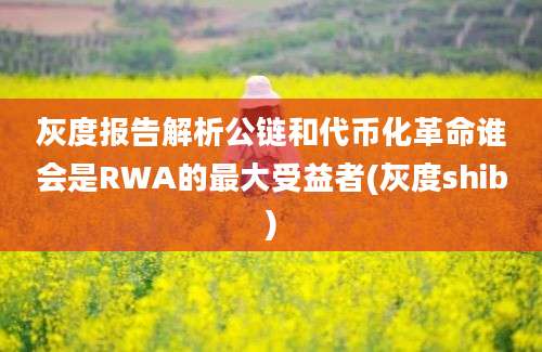 灰度报告解析公链和代币化革命谁会是RWA的最大受益者(灰度shib)