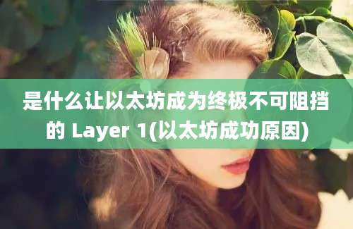 是什么让以太坊成为终极不可阻挡的 Layer 1(以太坊成功原因)