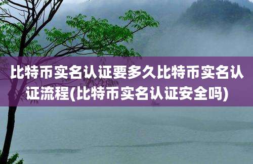 比特币实名认证要多久比特币实名认证流程(比特币实名认证安全吗)