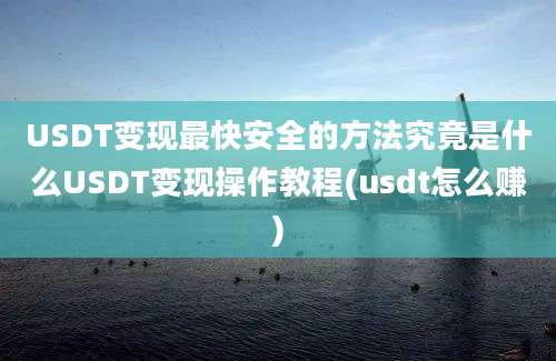 USDT变现最快安全的方法究竟是什么USDT变现操作教程(usdt怎么赚)