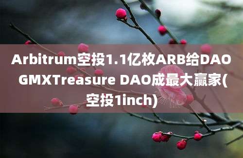 Arbitrum空投1.1亿枚ARB给DAO GMXTreasure DAO成最大赢家(空投1inch)